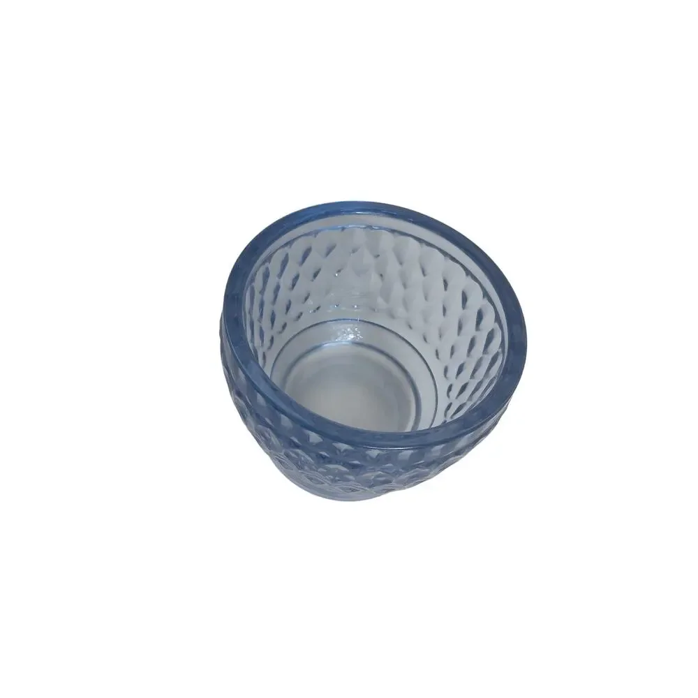 Villeroy & Boch Boston Crystal Fruit Dessert Bowls Blue Green Faceted 8.5oz Set